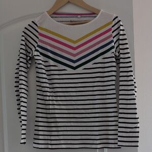 Boden Chevron Stripe Long Sleeve Top